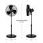 16 in. Outdoor Misting Stand Fan, Black, 3 Speed Options with Adjustable Height, GFCI Plug, Oscillating, Standing Base, 75° Wide Angle Oscillation,  Adjustable Head Tilt