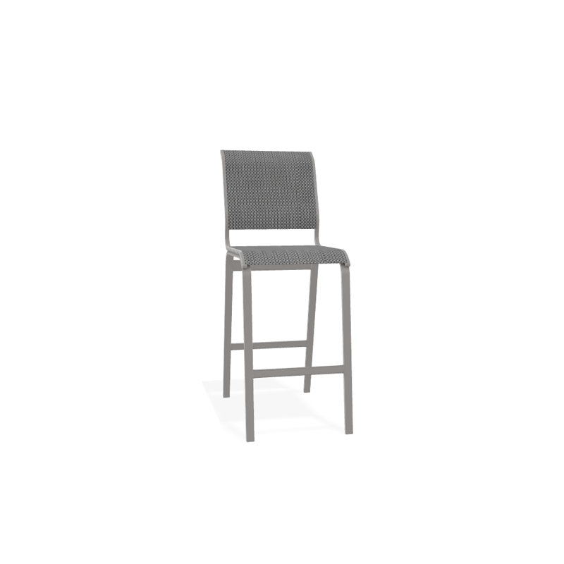 Tabouret de bar 29,5 po Holna, Gris chaleureux texturé, Nickel
