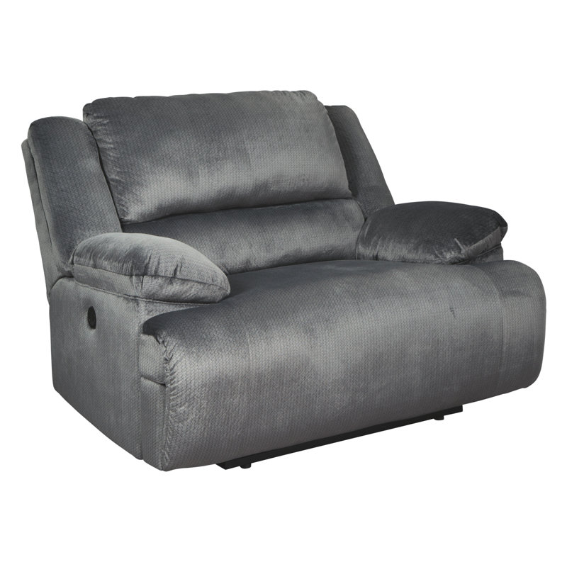 Souderton Upholstered Recliner, Power, Polyester Charcoal