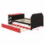 Lit de jour en bois avec couchette, bureau et port USB-118026476