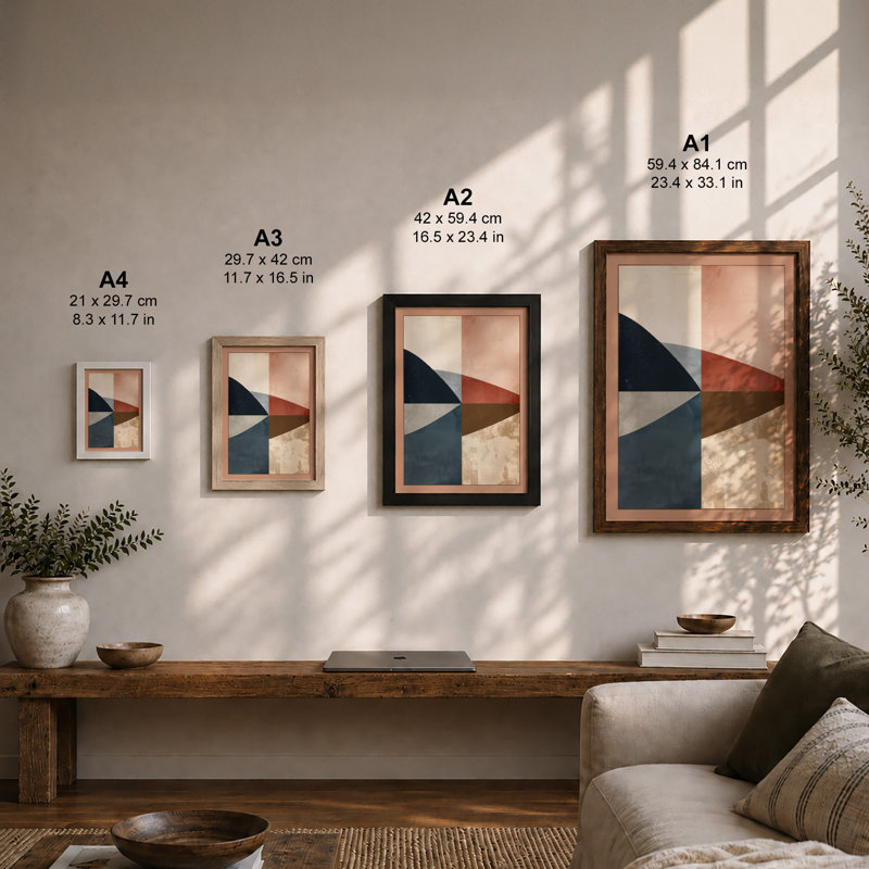 Angular Divisions Geometric - Framed Print, Unframed, A3 - 42.0 x 29.7 cm