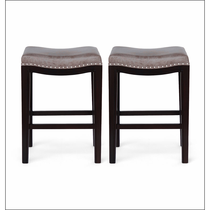 Ensemble de 2 tabourets de comptoir Tiffin, Gris, Noir