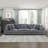 Brinsley 135" Modern Modular Sofa with Corduroy Fabric, Adjustable Backrest, 5 Pillows-1466778622