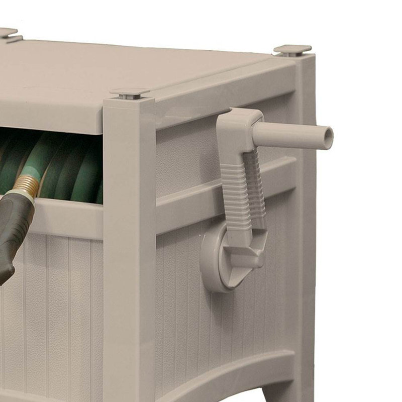 Suncast Taupe Resin 100-Foot Garden Hose Reel Hideaway