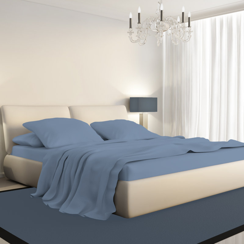 Mandel 100% Cotton Solid Colour Sheet Set, Queen