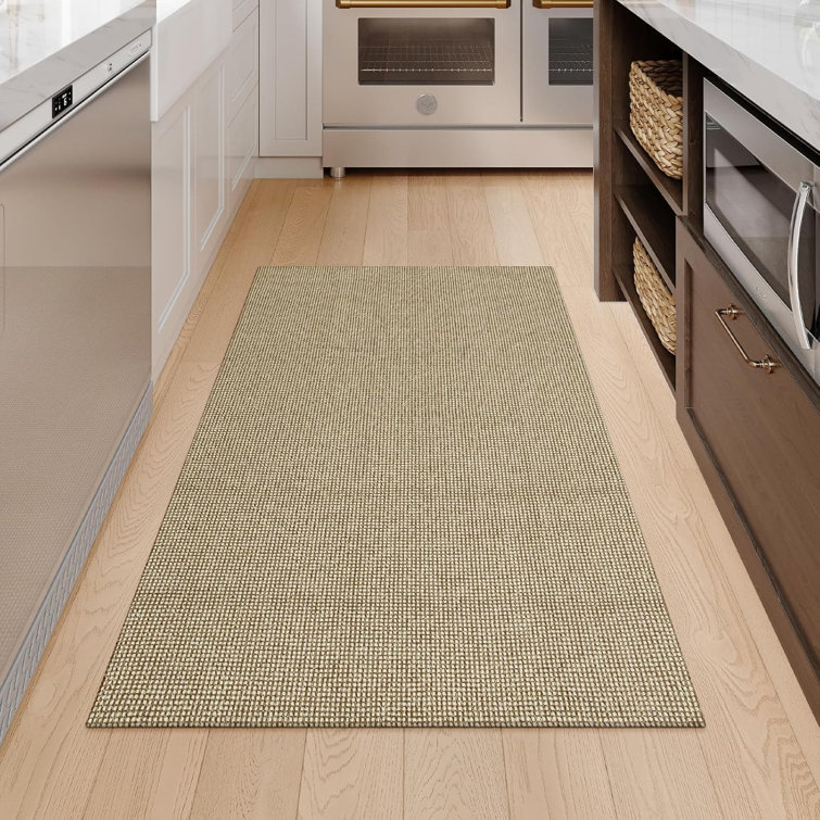 Cotton Woven Anti-Slip Washable Area Rug - Cozy Durable Design for Living Room, Bedroom, or Kitchen Decor, Brown