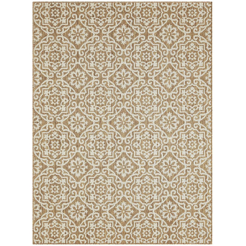 Nicole Miller New York Patio Country Danica Geometric Indoor/Outdoor Area Rug, Rectangle 7'9" x 10'2", Brown/Beige