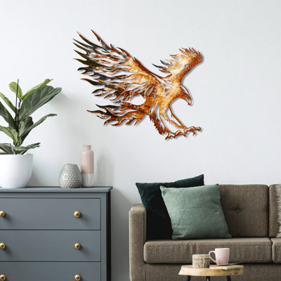 Handmade Decorative Metal Wall Accessory, 12.6 x 35.4 inches | 100% Metal, Thickness: 0.06 inches | Unique Hand-Painted Design, Perfect for Home Decor | Versatile Wall Hanging with Distinctive Color Variations