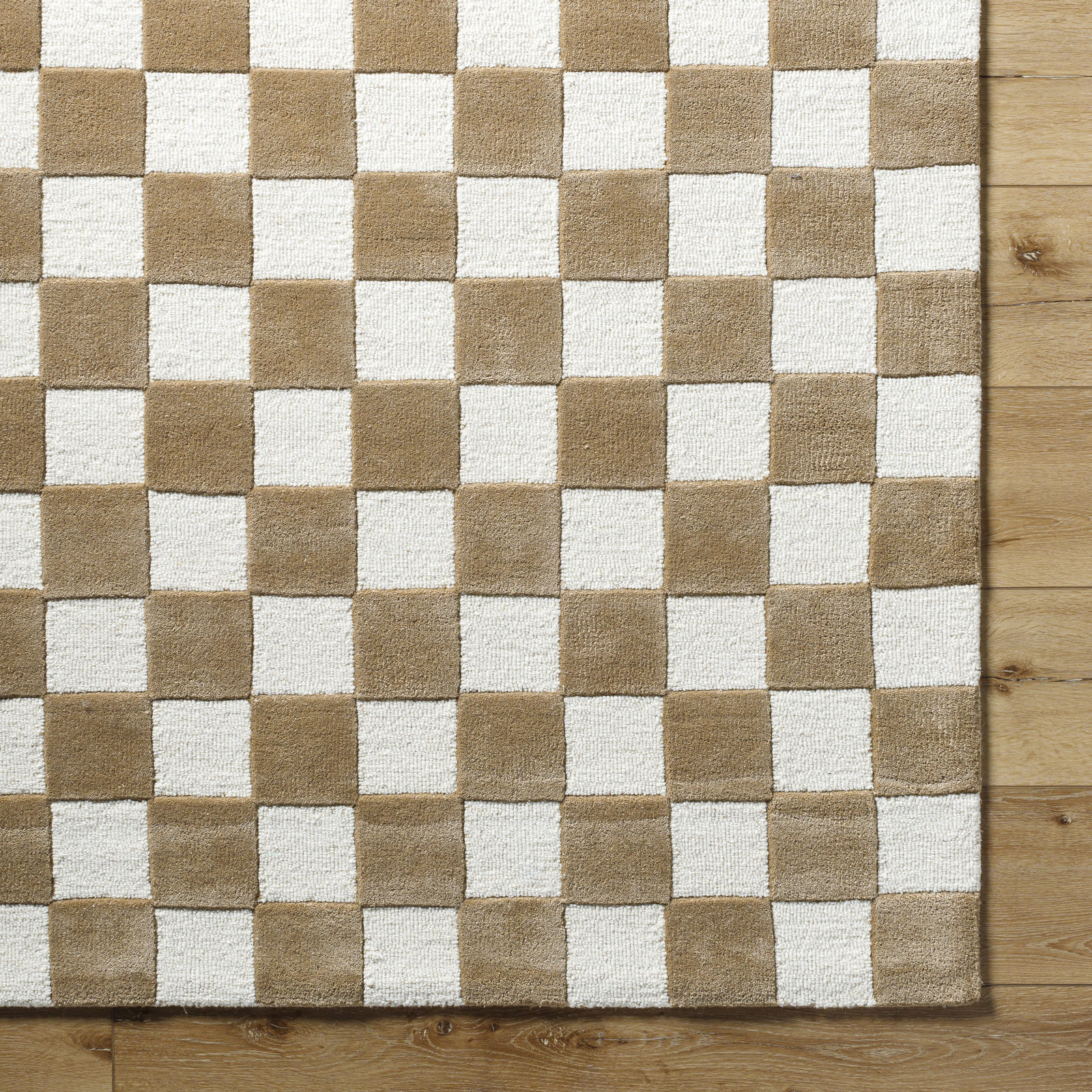 Jenna Tan Hand Tufted Area Rug, Rectangle 2' x 3'