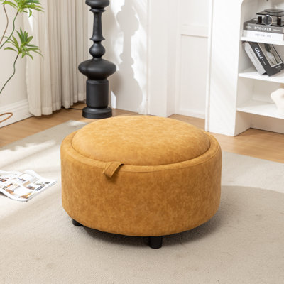Savinien Upholstered Round Storage Ottoman