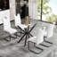 Table de salle à manger rectangulaire 47,24 "en verre trempé transparent-1831886057
