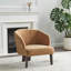 Fauteuil d'appoint avec accoudoirs de style Mid-Century chaleureux et chaleureux avec pieds en bois massif pour petits espaces-2035310258