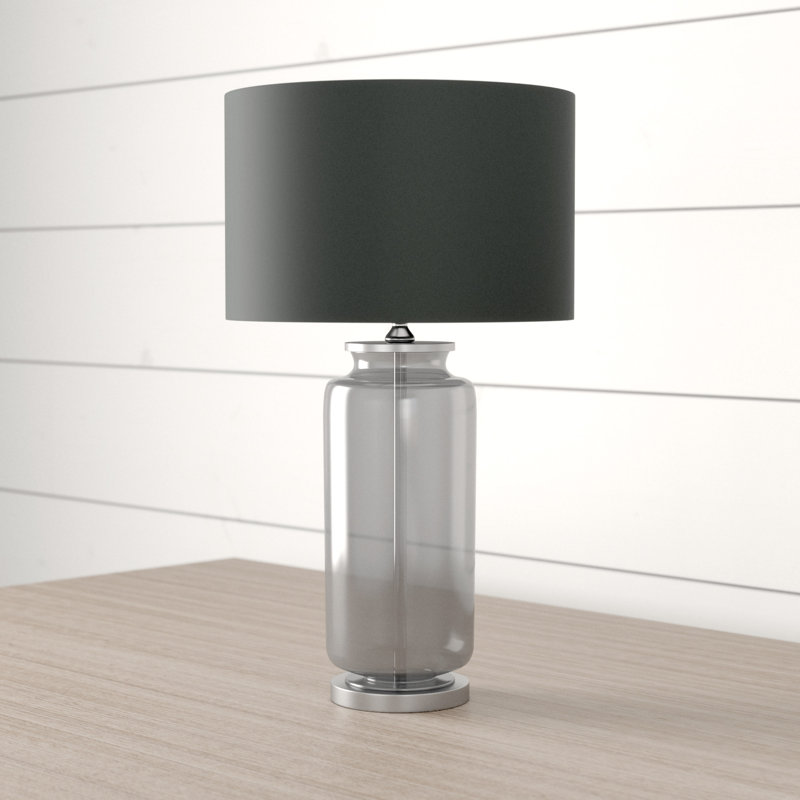 Beccles Glass Table Lamp, Grey