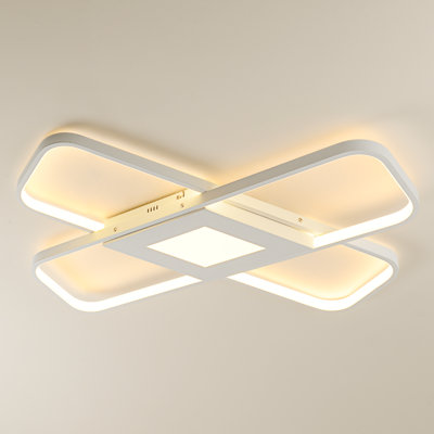 Hemion 25.4" White Dimmable Simple LED Flush Mount with Remote Control