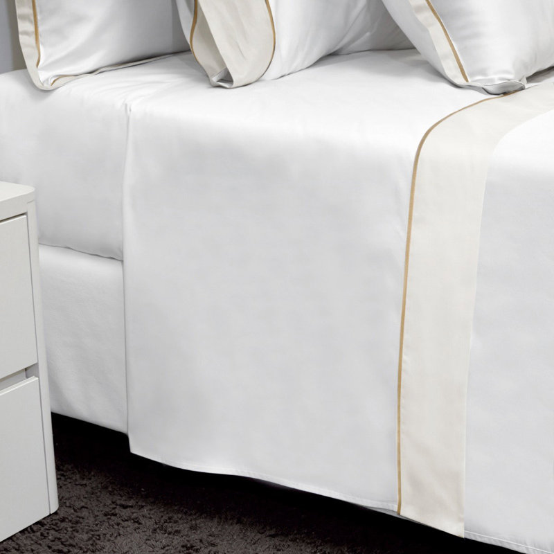 Luna Flat Sheet, White/Pearl, Queen Flat Sheet