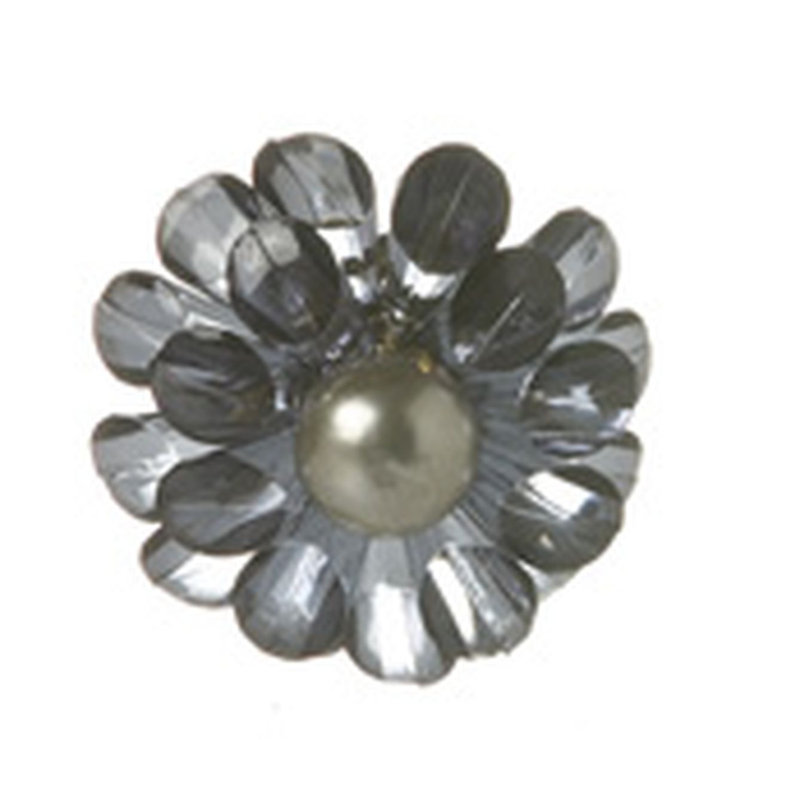 Acrylique fleur, gris