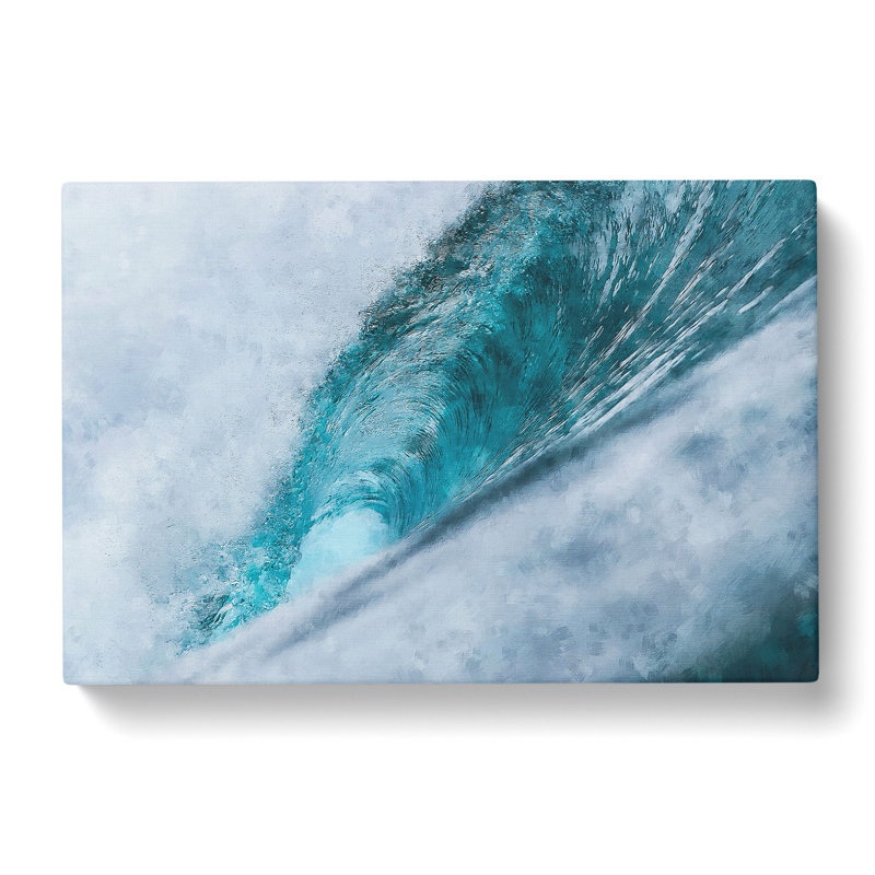 Curve Of The Ocean Wave Painting - Wrapped Canvas, 35cm H x 50cm W x 3cm D