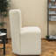 Chaise de salle à manger mobile moderne, rembourrée de crème, conception compacte pour la maison et la cuisine