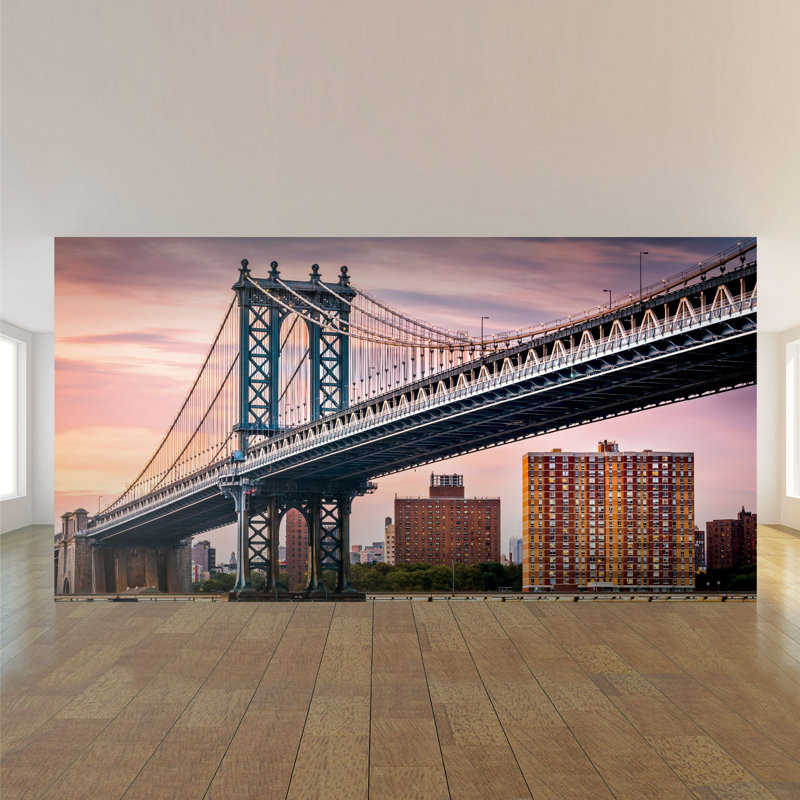 Panneau de papier peint paysage Ingiburgh Bridge, L 100,08 po x l 96 po