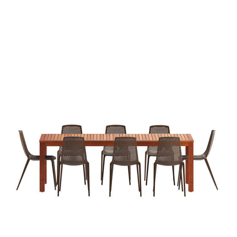 Anautica 88'' Rectangular 8 - Person Outdoor Dining Set