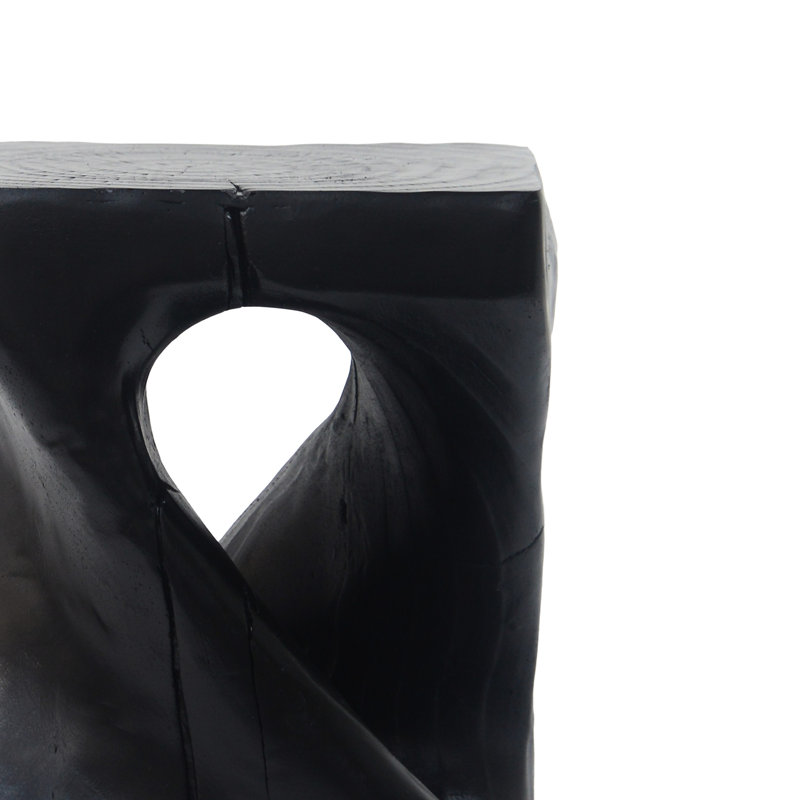 Mgo Twist Shape Side Table, Wood-Like Texture, , Black