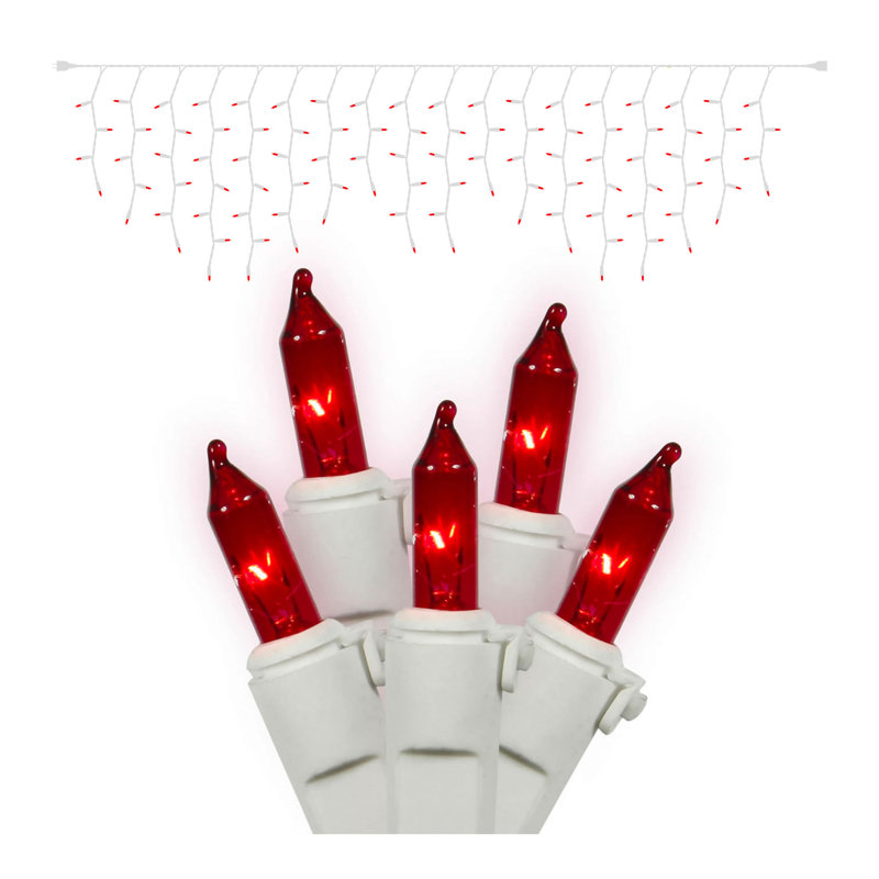 Christmas Mini Light Icicle Set, Red