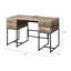 Table de bureau en chêne rustique avec une capacité de tiroir abondante