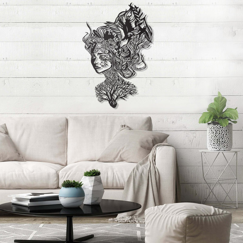Elegant Decorative Metal Wall Accessory, Black, 18.5 x 27.6 inches | 100% Metal, Thickness: 0.08 inches | Easy to Hang with Back Piece | Modern Home Decor for Living Room, Office, or Entryway
