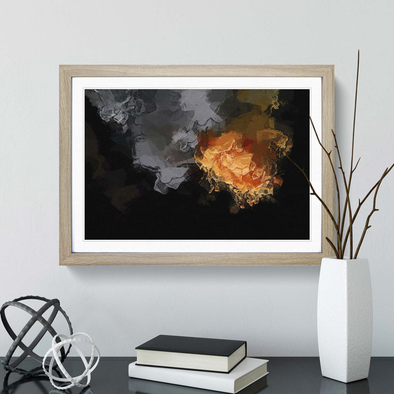 Fire of the Mind in Abstract - Picture Frame Painting Print, Oak Framed, 62cm H x 87cm W x 2cm D