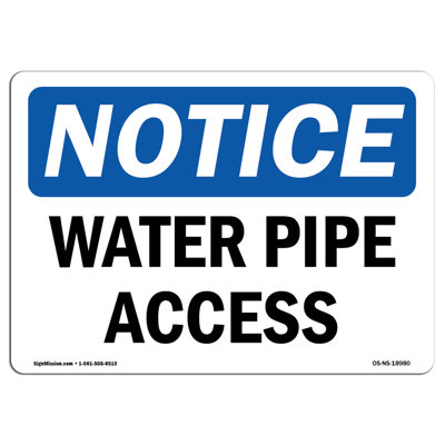 Water Pipe Access Sign