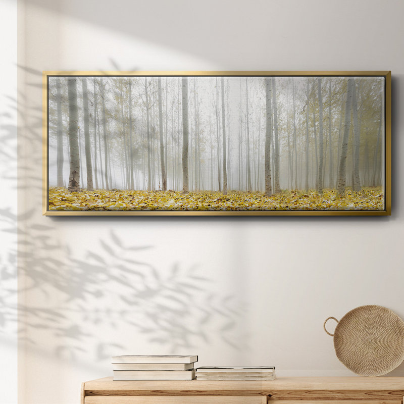 Poplar Grove - reproduction sur toile avec cadre flottant, Or, H 24 po x l 60 po x P 1,5 po