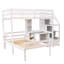 Lit mezzanine avec lit autonome, escalier de rangement, bureau, tablettes et tiroirs-114803563