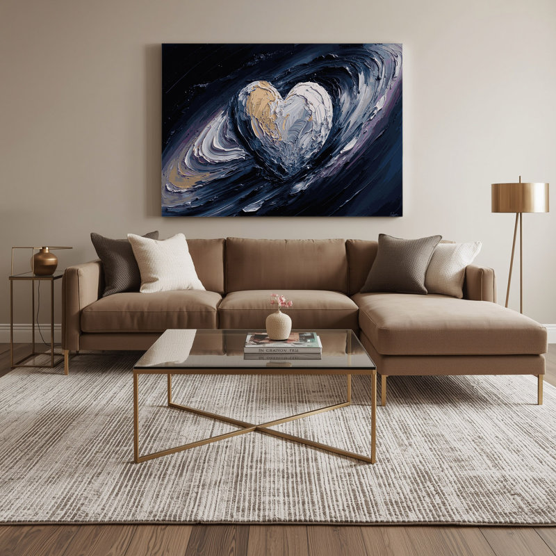 Art sur toile gris "Space Pluto", H 16 po x l 20 po