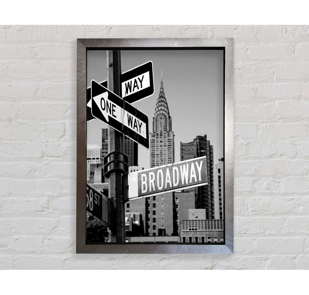 New York Signs To Broadway - Einzelner Bilderrahmen Druck