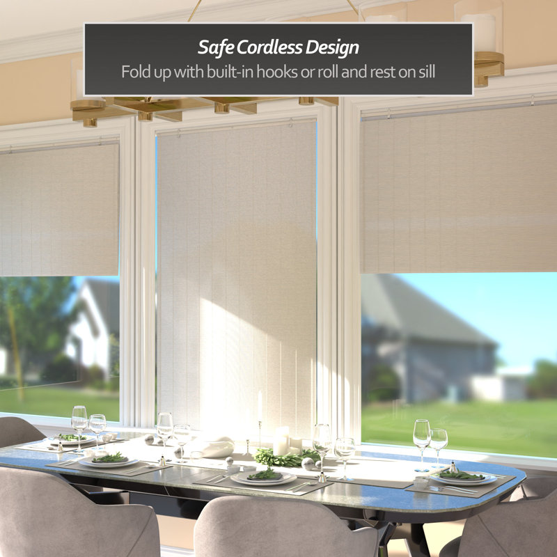 Store de fenêtre en bambou - blanc, L 36 po x L 72 po