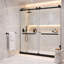Porte de douche coulissante double sans cadre l 54 po x H 80 po, noir-116988785