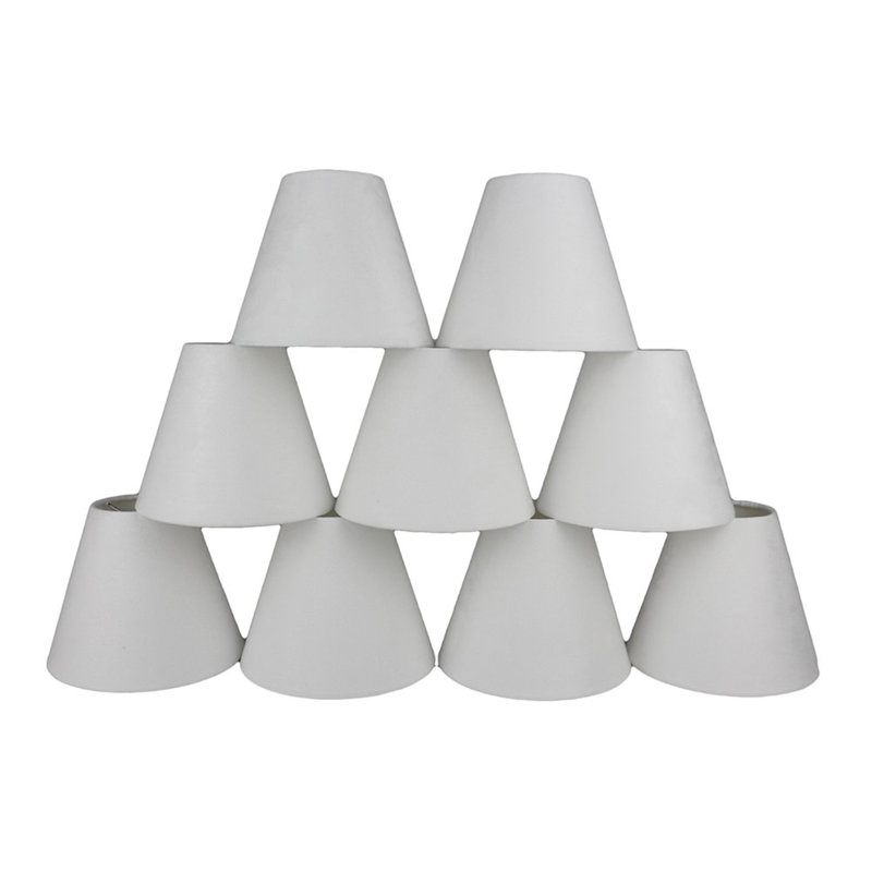 5'' H Leather Empire Lamp Shade, Off-White