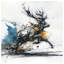 Abstrait, chevreuil, peinture, literie, cerf, couvre-lit, animal-125325437