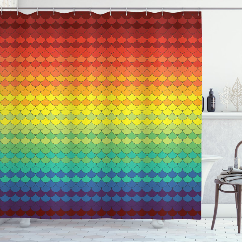 Multicolore rideau de douche East Urban Home Fiesta, H 75 po x l 69 po
