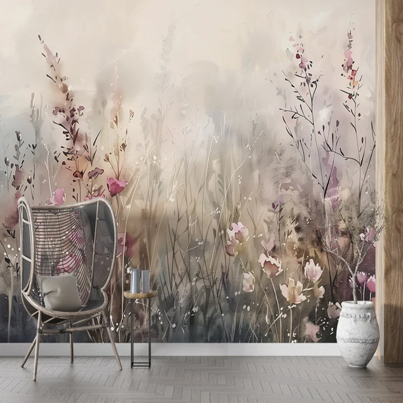 Whispering Meadow Floral Mural, 108" L x 108" W
