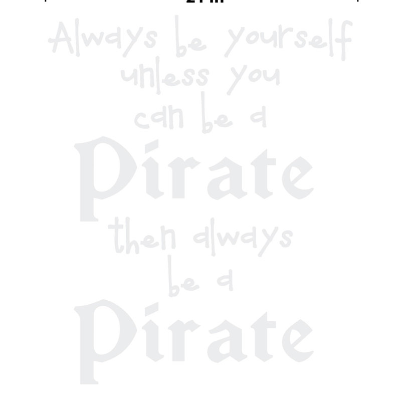 Décalcomanie murale toujours en pirate, H 38 po x l 31 po x P 0,01 po, Blanc