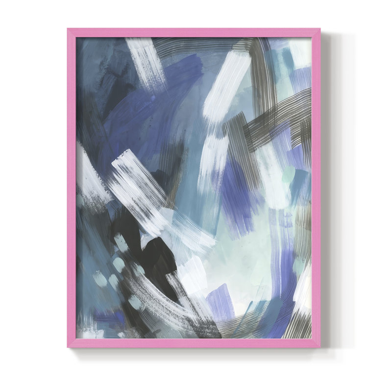 Aquatic Crosshatch II, reproduction encadrée - bois massif, H 30 po x l 24 po, Rose