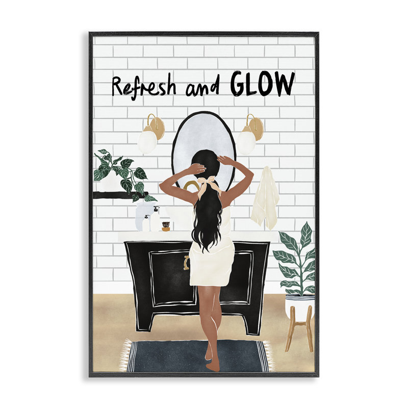Giclée encadrée «Refresh And Glow Beauty», conception par JJ Design House LLC, H 18 po x l 12 po, Giclée encadrée noir minuit