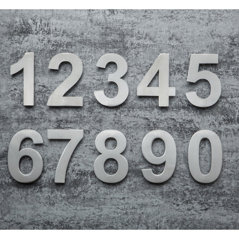 6-Inch Silver Stainless Steel Floating House Number 5