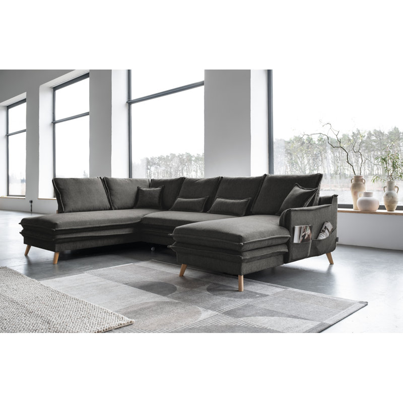 Charming Charlie Limited 8 Seater Sofa Bed, Left facing, Dark Grey