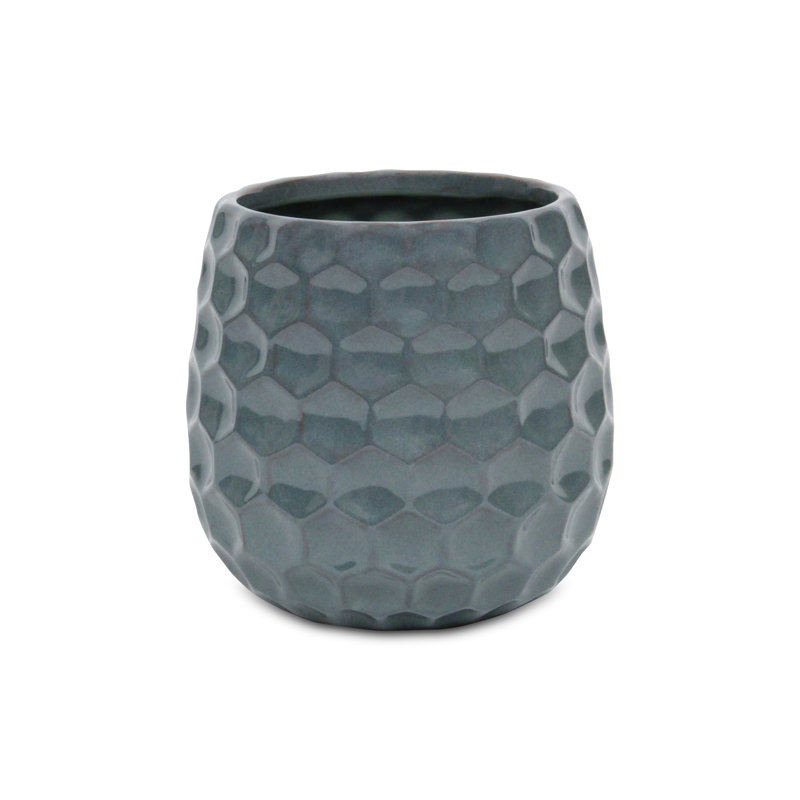 Eddins Handmade Ceramic Pot Planter, Blue, 5.5" H x 5.75" W x 5.75" D