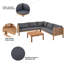 Ensemble de canapé modulaire d'extérieur en bois d'acacia avec table basse et coussins résistants à l'eau et aux rayons UV-754977439