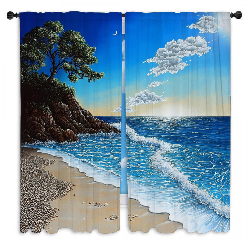 Rideaux de plage et rideaux de plage - 2 panneaux, L 40 po x L 52 po