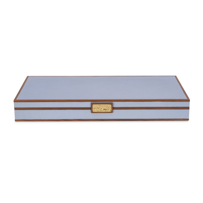 Embossed Leather Decorative Box, Light Blue