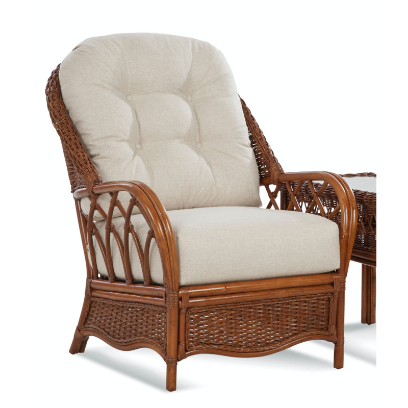 Chaise avec accoudoirs en rotin Everglade, Performance blanc sucre; 0863-91, Saule